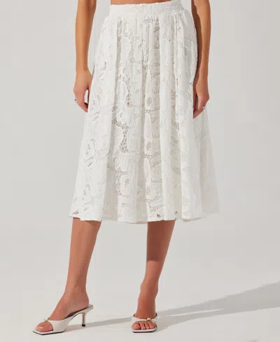 Astr Women's Ceren Lace Midi Skirt In White