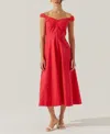 Astr The Label Charelin Off The Shoulder Linen Blend Midi Sundress