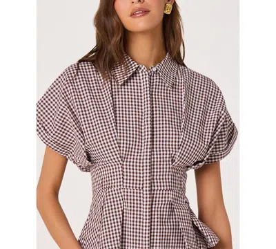 Astr Women's Collared Short-sleeve Top In Animal Print