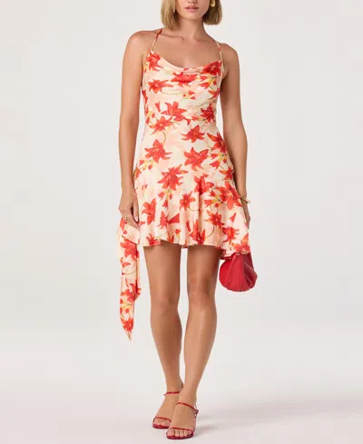 Astr Women's Cowl Neck Dress In Orange