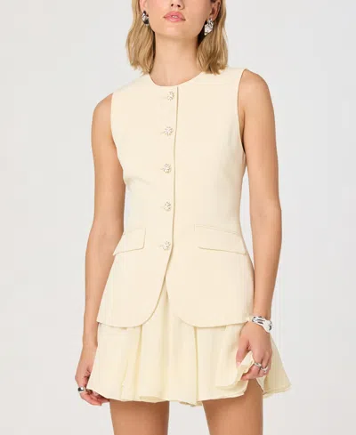 Astr Christen Long Line Vest Top In Neutral