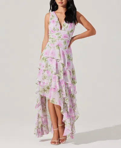 Astr Women's Cytherea Floral-print Ruffled Maxi Dress
