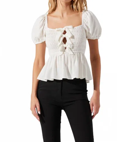 ASTR WOMEN'S DARLENE TOP IN WHITE