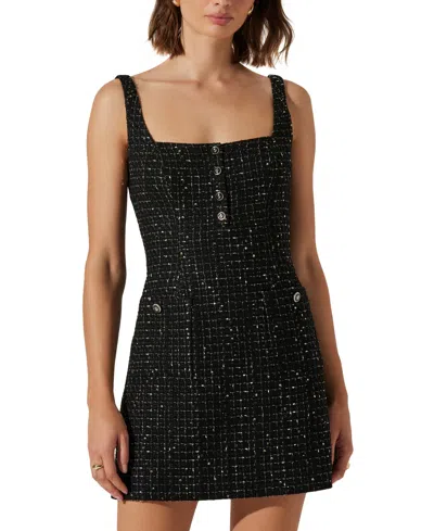 Astr Women's Deanna Square-neck Sleeveless Dress In Black