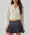 Astr The Label Delsie Embellished Cardigan In White