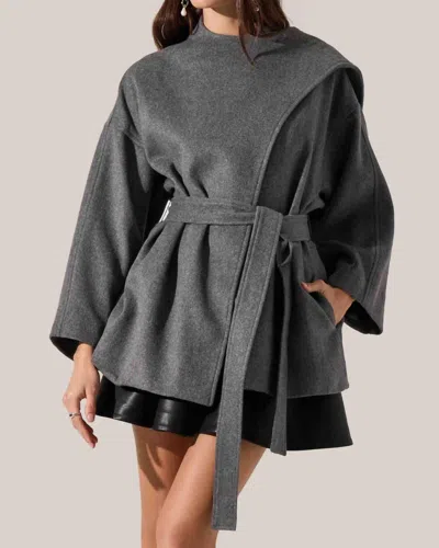 Astr Women's Elaxi Short Coat In Charcoal In Gray