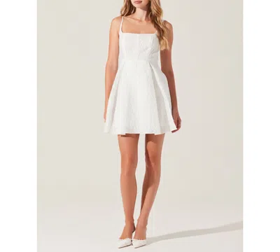 Astr Women's Ellie Jacquard Fit & Flare Dress In White