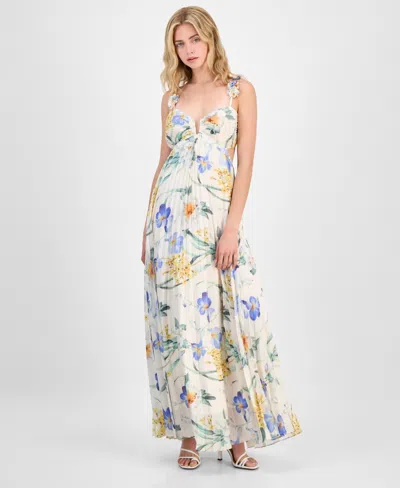 Astr Women's Emese Pleated Floral Maxi Dress