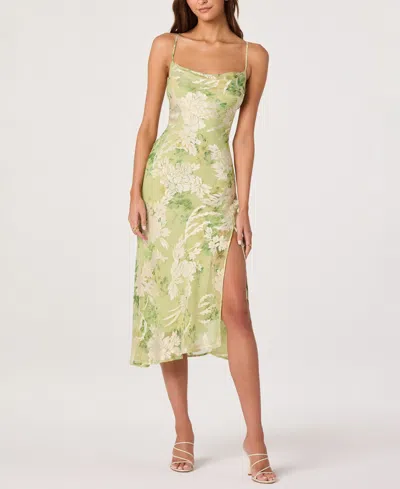 Astr Women's Gaia Printed Cowl Neck Sleeveless Midi Dress In Multi