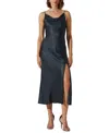 Astr The Label Glynis Cowl Neck Satin Slipdress In Dark Teal