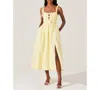 Astr The Label Helia Sleeveless A-line Dress In Butter Yellow