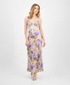 Astr The Label Ivanna Floral Slipdress In Purple Multi Floral