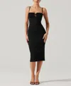 Astr Jayde Midi Dress In Black In Black