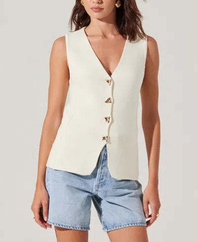 Astr Women's Jayce Cotton Sweater Vest In White
