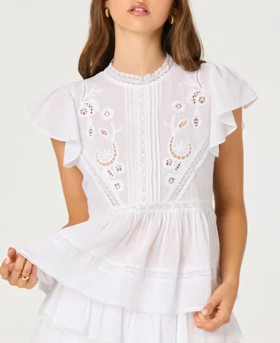 Astr Women's Jenny Top In White