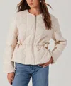 Astr Joslyn Diamond Quilted Jacket In Beige In Nude Pink