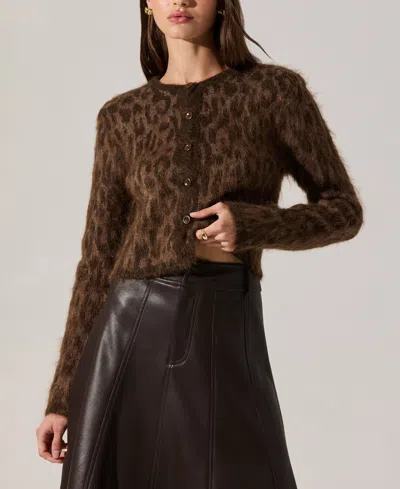 ASTR WOMEN'S KATRIA LONG SLEEVE CARDIGAN SWEATER