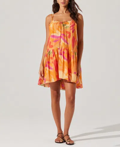 Astr Women's Keala Tie-front Swing Dress In Orange