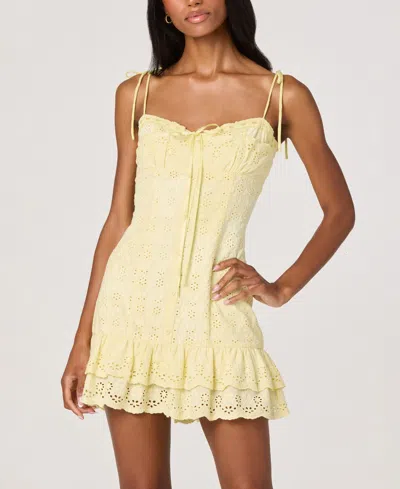 Astr Women's Kelley Sweetheart Neck Dress In Yellow