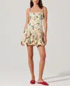 Astr The Label Keyla Floral Bubble Hem Cotton Minidress In Neutral