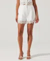 Astr The Label Kiya Eyelet Hem Linen Shorts