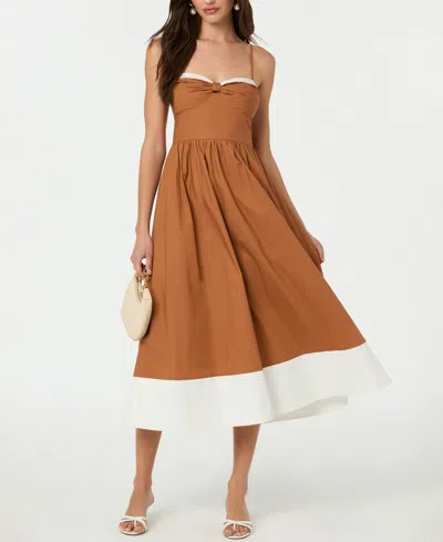 Astr Women's Knotted-bust Midi Dress