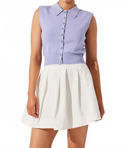 ASTR WOMEN'S KORI BOW EMBELLISHED SWEATER TOP IN PERIWINKLE