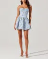 Astr The Label Larissa Floral Print Minidress In Blue