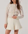 Astr The Label Leyla Decorative Button Cardigan In Oatmeal Lavender