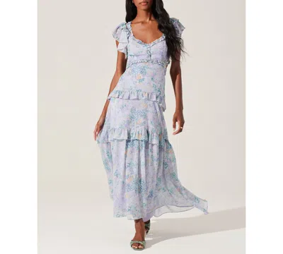 Astr Women's Mabel Maxi Dress In Lilac Green Floral