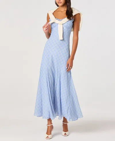 Astr The Label Maeryn Sweetheart Neck Dress In Blue