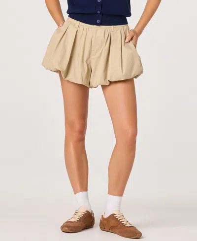 Astr Women's Margeen High-rise Bubble Shorts In Brown