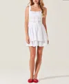 Astr The Label Melaine Lace Detail Cotton Blend Minidress In White