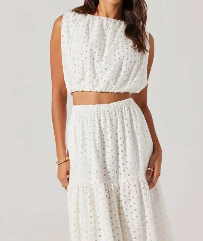 Astr Women's Nalley Eyelet Top In White