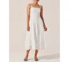 Astr The Label Nathalia Eyelet Embroidered Cotton Midi Dress In White