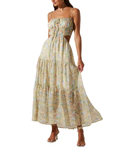 Astr Women's Odina Cutout Maxi Dress In Blue Orange
