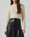 Astr The Label Pelloni Crewneck Sweater In Cream