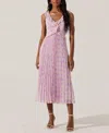 Astr The Label Ruffle Pleated Midi Sundress In Pink