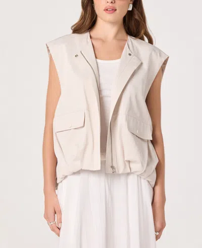 Astr Women's Radley Band Collar Sleeveless Cargo Vest Jacket In Pink