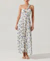 Astr The Label Rasya Floral Pleated One-shoulder Maxi Dress