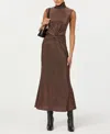 Astr The Label Riana Metallic Sleeveless Dress In Brown