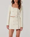 Astr The Label Rosario Wool Blend Tweed Jacket In Cream