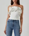 Astr The Label Sarahi Ruffle Detail Strapless Top In White