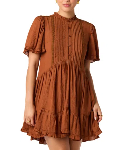 Astr Women's Short-sleeve Randi Dress In Copper