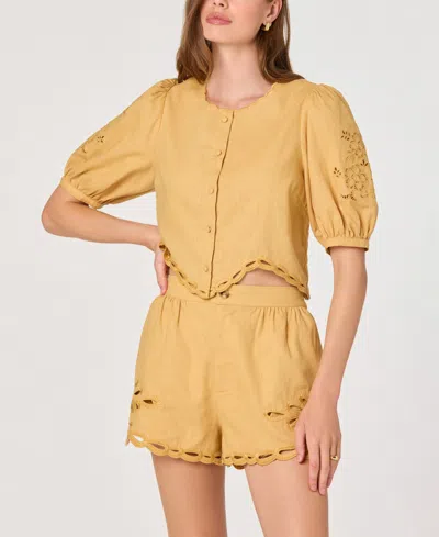 Astr Women's Sleeveless Button-front Top In Brown