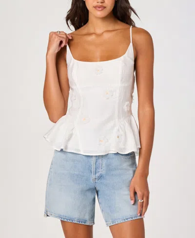 Astr Women's Sleeveless Tie-back Top In White