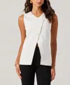 Astr The Label Sonja Asymmetric Button Vest In White