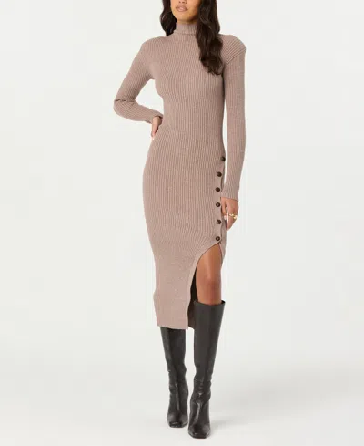 Astr Soryn Sweater Dress In Taupe In Brown