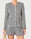 Astr The Label Danae Stripe Denim Jacket In Gray