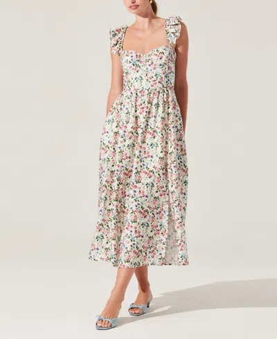 Astr Women's Wedelia Floral Print Sleeveless Midi Dress